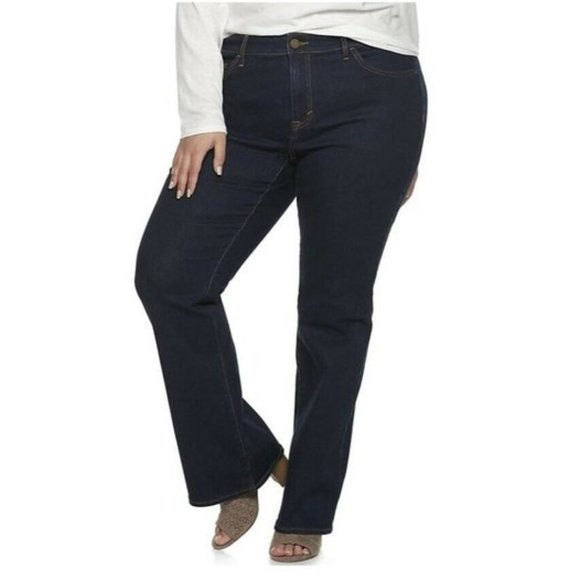Comfort Midrise Bootcut Jeans Short 24w 